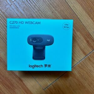 Logitech C270 HD Webcam - Black and Blue Box